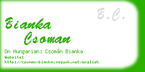 bianka csoman business card