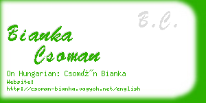 bianka csoman business card